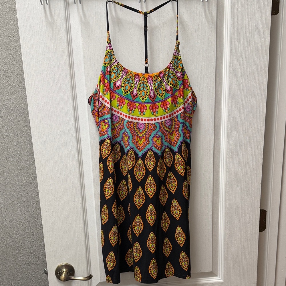 Trina Turk Black and Multicolor Swim & Spa Dress